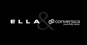 ELLA and Conversica Logos on black background featured blog image